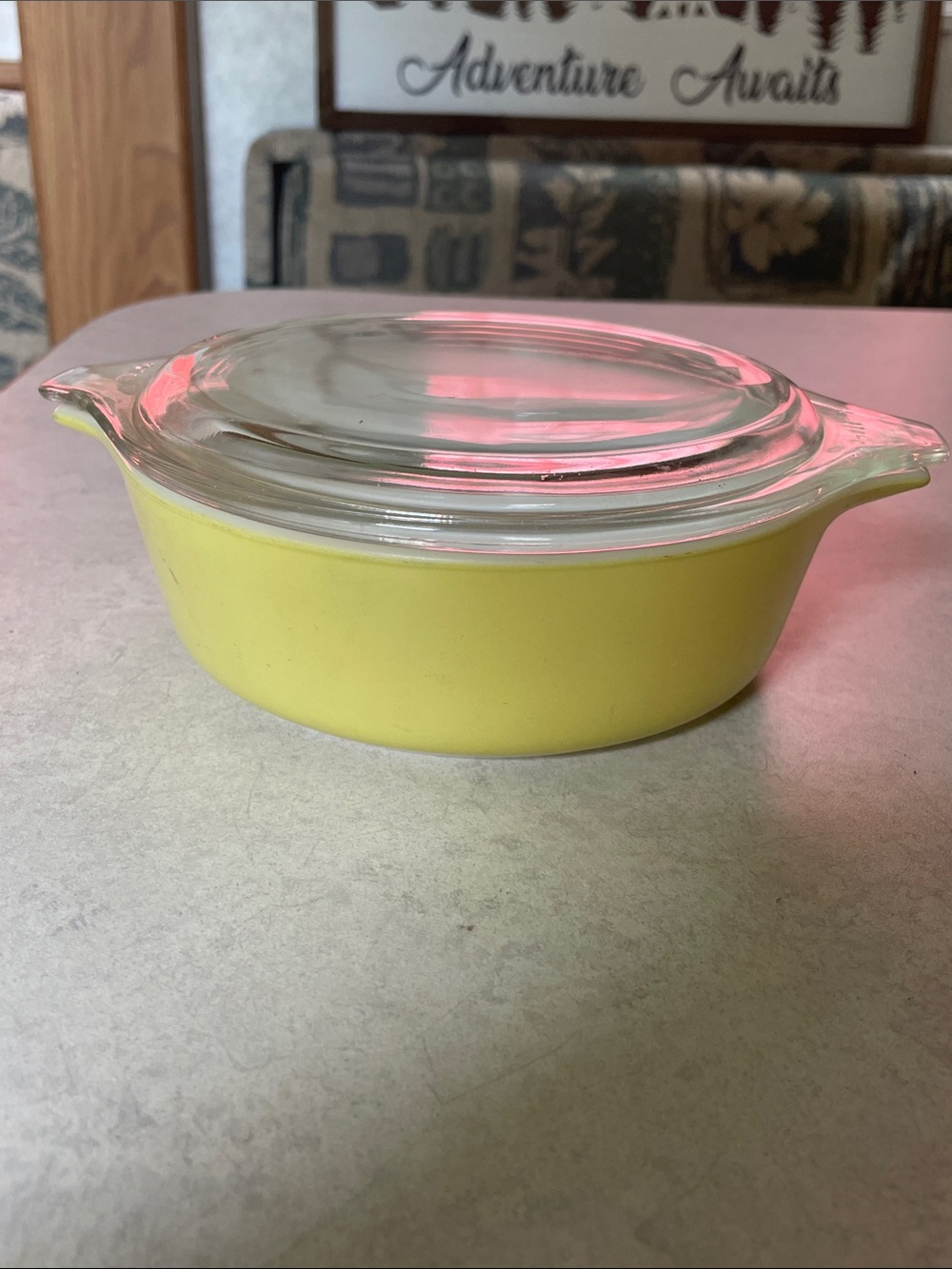 Pyrex Yellow Glass Casserole with Clear Lid